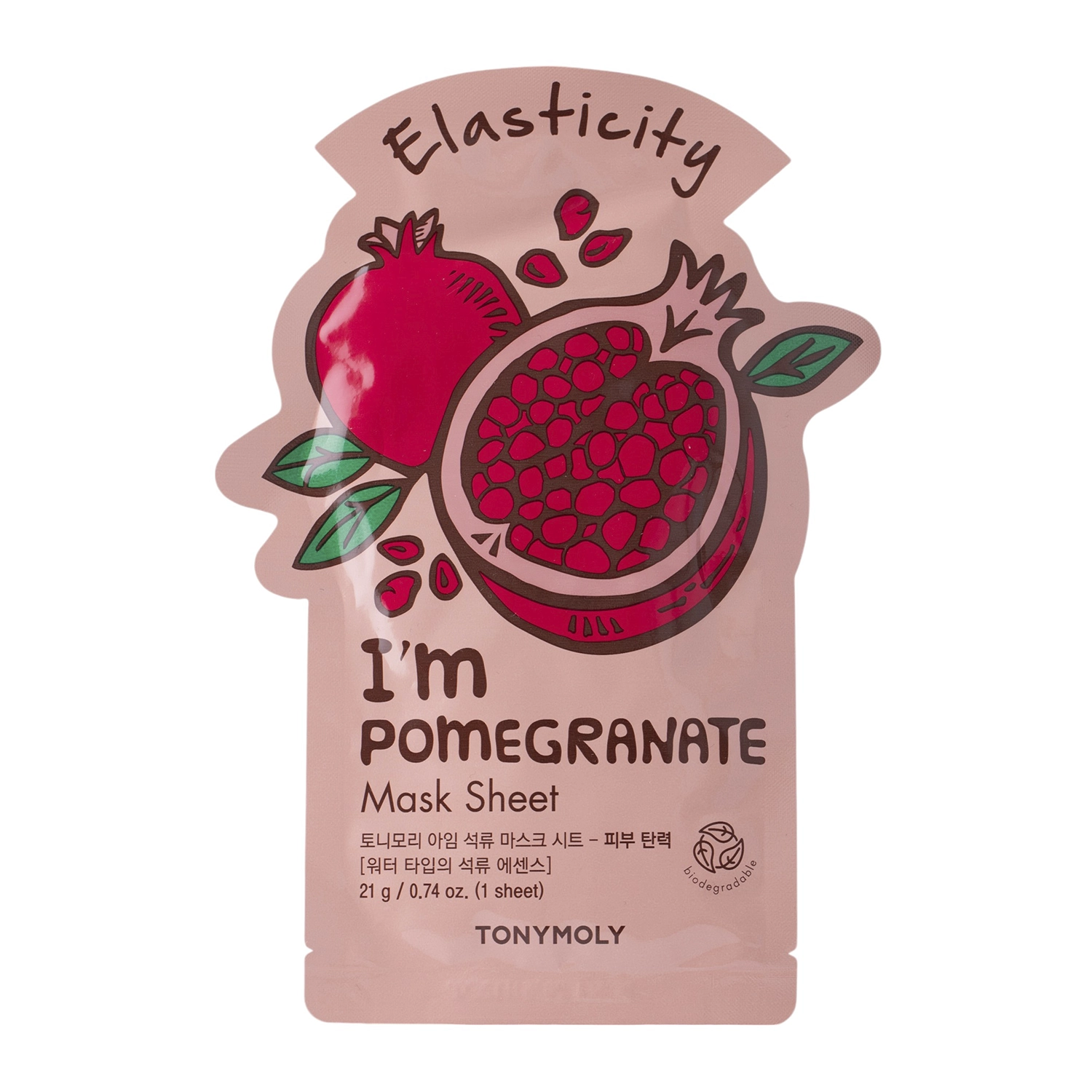 TonyMoly - I`m Real Pomegranate Sheet Mask Elasticity - Mască de față fermecătoare - 1pc/21ml